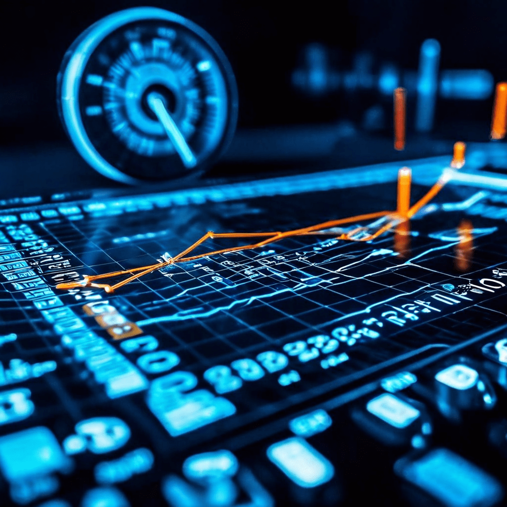 파란색과 주황색 데이터 선이 교차하며 화폐 기호가 표시된 그래프로, 속도 카메라 허용 오차와 GPS 속도계