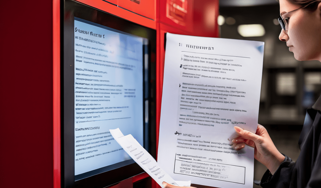 자판기 운영자의 행위를 계약서와 법률 문서의 강조된 조항을 통해 분석하고 검토하는 법률 자문 과정을 보여주는 이미지입니다.