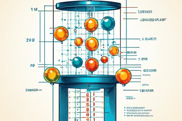 로또 번호 추첨 장치가 숫자 공을 뽑는 모습 위에 통계적 확률을 나타내는 반투명 그래프가 겹쳐져 편향된 선택의 착시를 설명하는 이미지입니다.