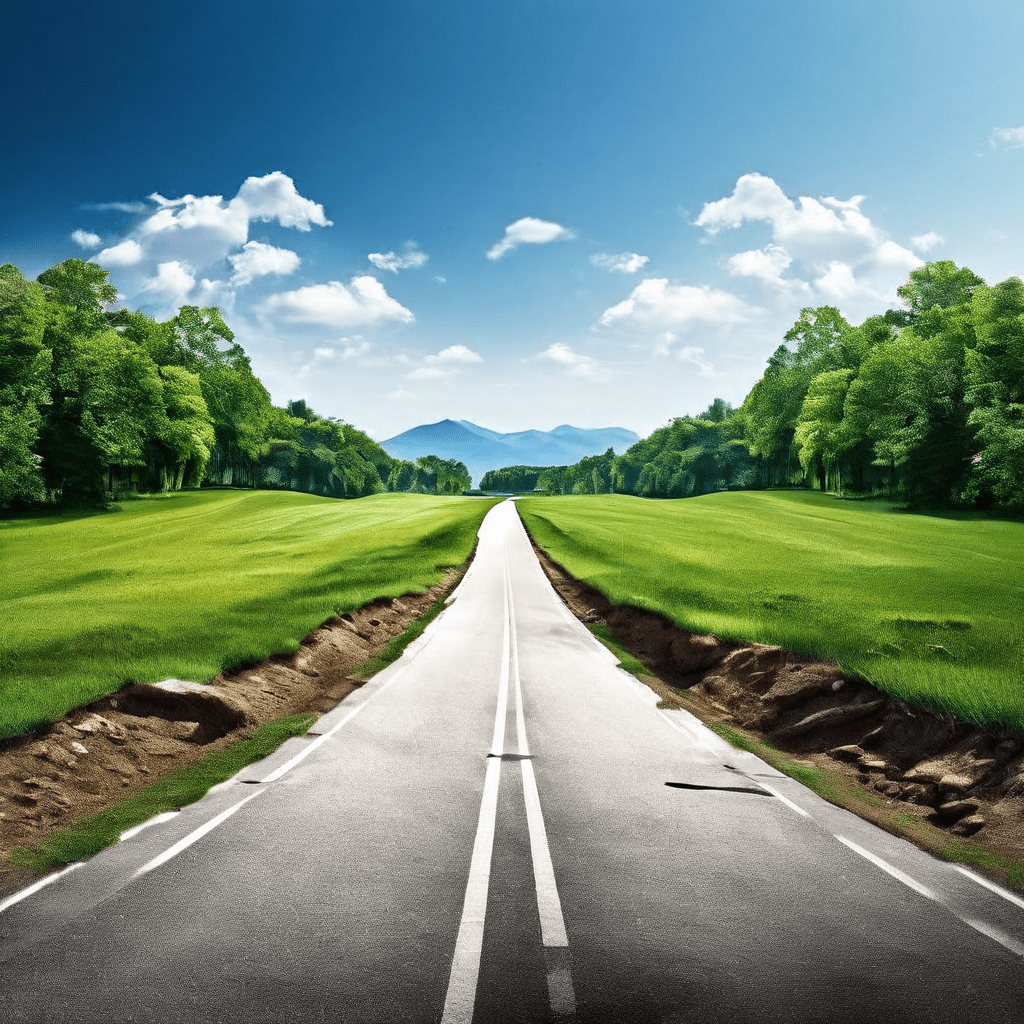 전통 은행의 느리고 비용이 높은 서비스 경로와 빠르고 저렴한 핀테크 디지털 서비스의 길이 나뉘어 있는 모습으로 금융 산업의 대비되는 두 가지 접근 방식을 시각적으로 표현한 이미지입니다.