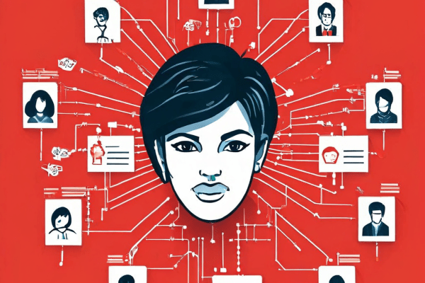 가짜 친구 프로필로 시작된 피싱 사기의 진행 과정을 데이터 유출, 웹캠 해킹, 협박으로 이어지는 시스템 다이어그램으로 설명하는 이미지입니다.