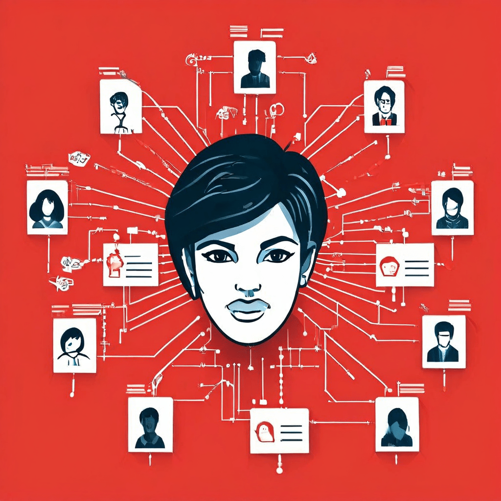 가짜 친구 프로필로 시작된 피싱 사기의 진행 과정을 데이터 유출, 웹캠 해킹, 협박으로 이어지는 시스템 다이어그램으로 설명하는 이미지입니다.