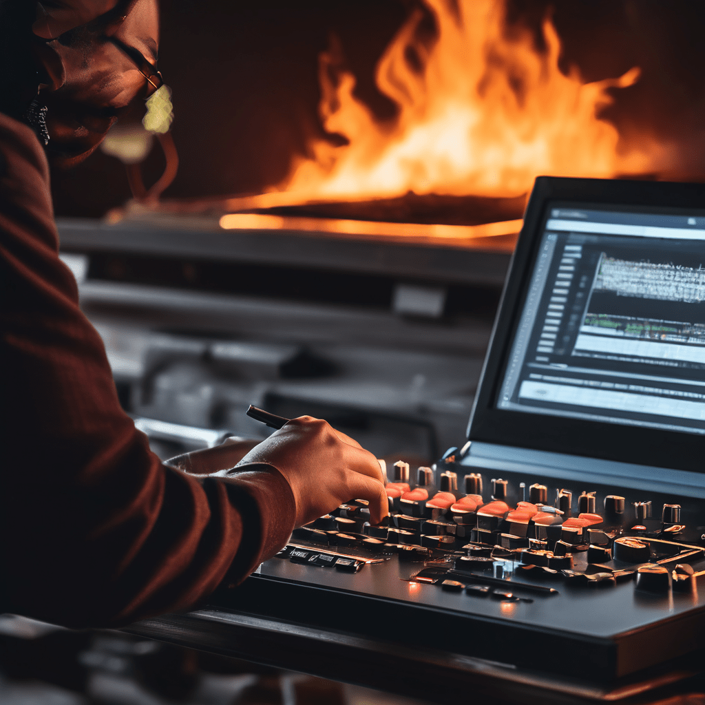 프로젝트 계획서의 치명적 오류를 놓친 채 기록 버튼에만 집착하는 사람이 업무의 우선순위 착오와 관리 실패를 상징적으로 보여주는 이미지입니다.