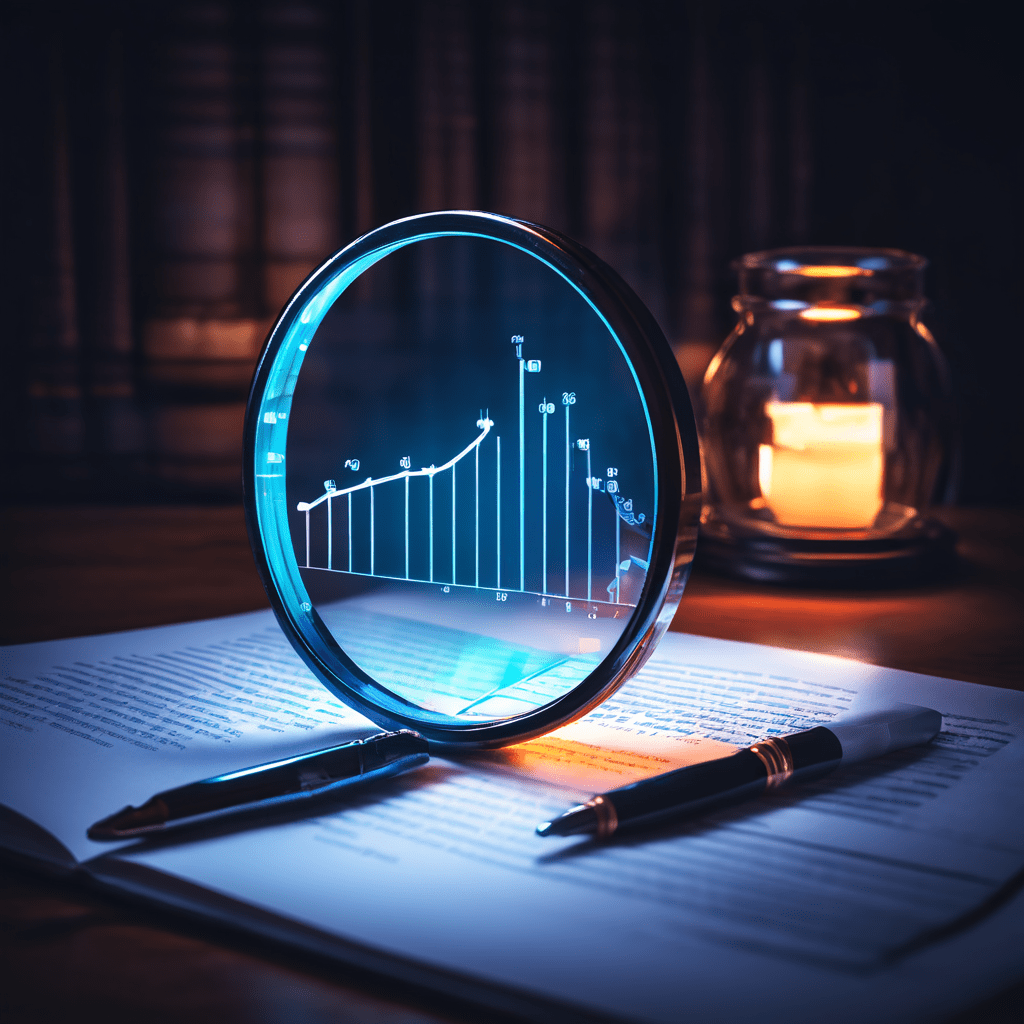 법률 문서를 살펴보는 돋보기 옆으로 80% 성공률 그래프가 빛나며 상승하는 모습은 과학적 증거 수집의 높은 효율성을 상징적으로 보여줍니다.