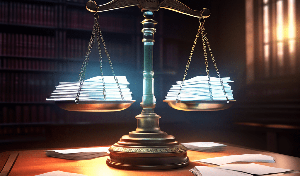 디지털 증거의 중요성을 상징적으로 보여주는 법정 저울이 빛나는 디지털 파일과 퇴색하는 종이 문서의 대비를 통해 디지털 전환과 법적 효력을 설명하는 이미지입니다.