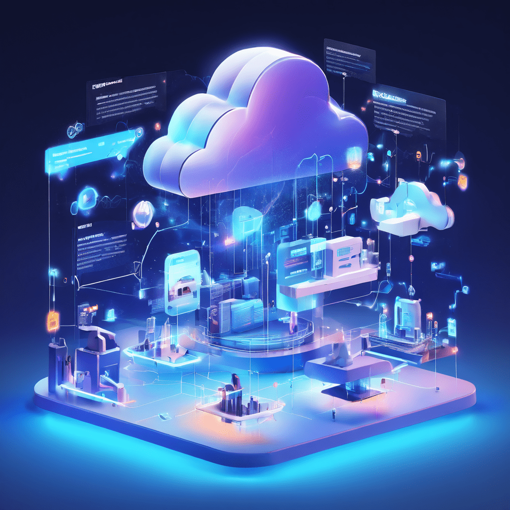 Futuristic digital platform interface showing connected data layers and cloud infrastructure representing routine as social glue...