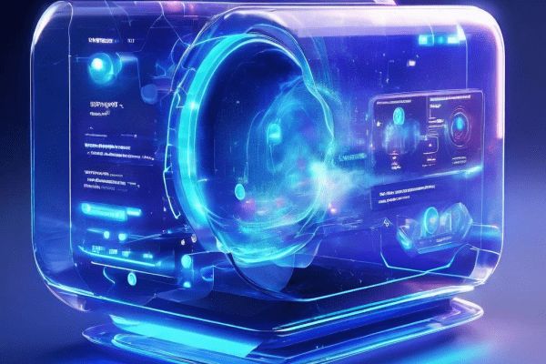 Abstract futuristic chat scroll interface with glowing data paths, representing broadcast reactions in slot stream discussions.