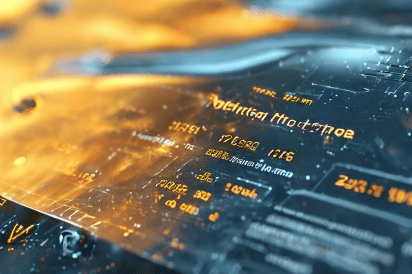 Futuristic digital interface showing domain registration date verification with layered data flows and secure cloud service...