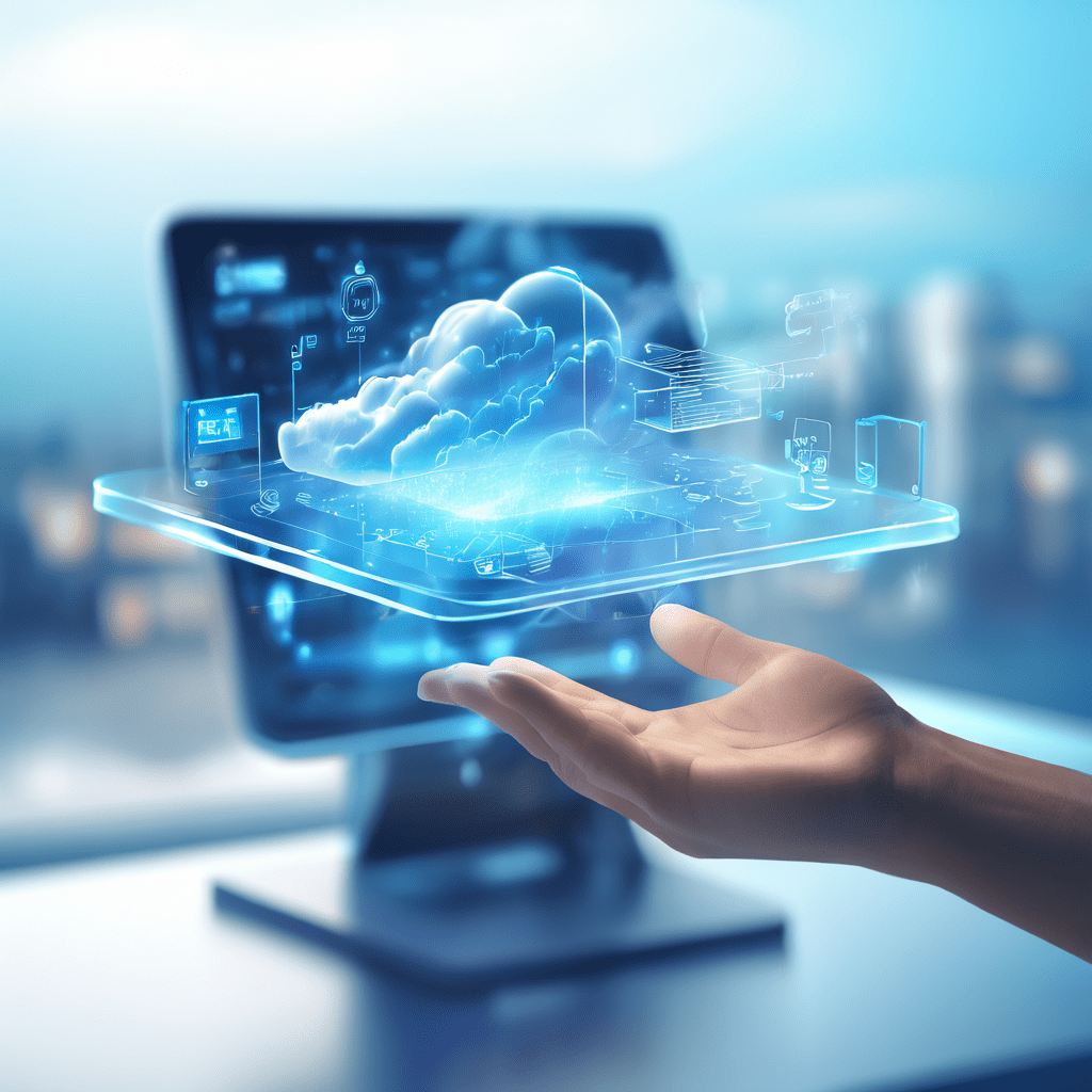 Futuristic digital platform scene showing gesture and tap interaction on a mobile table control interface within a secure...
