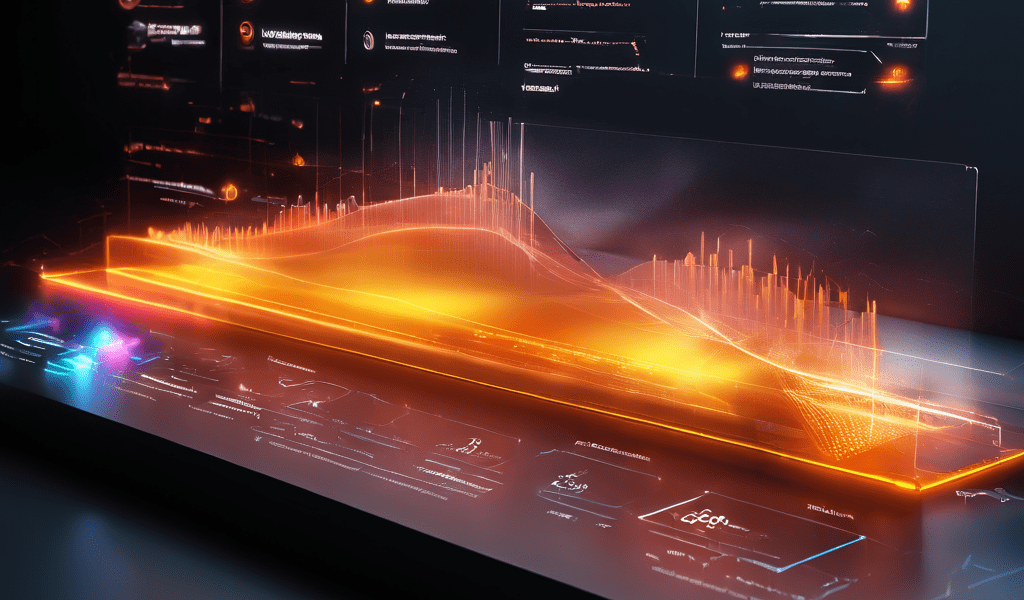 Close-up of a futuristic digital interface showing a glowing streak counter and layered data paths, representing an online...