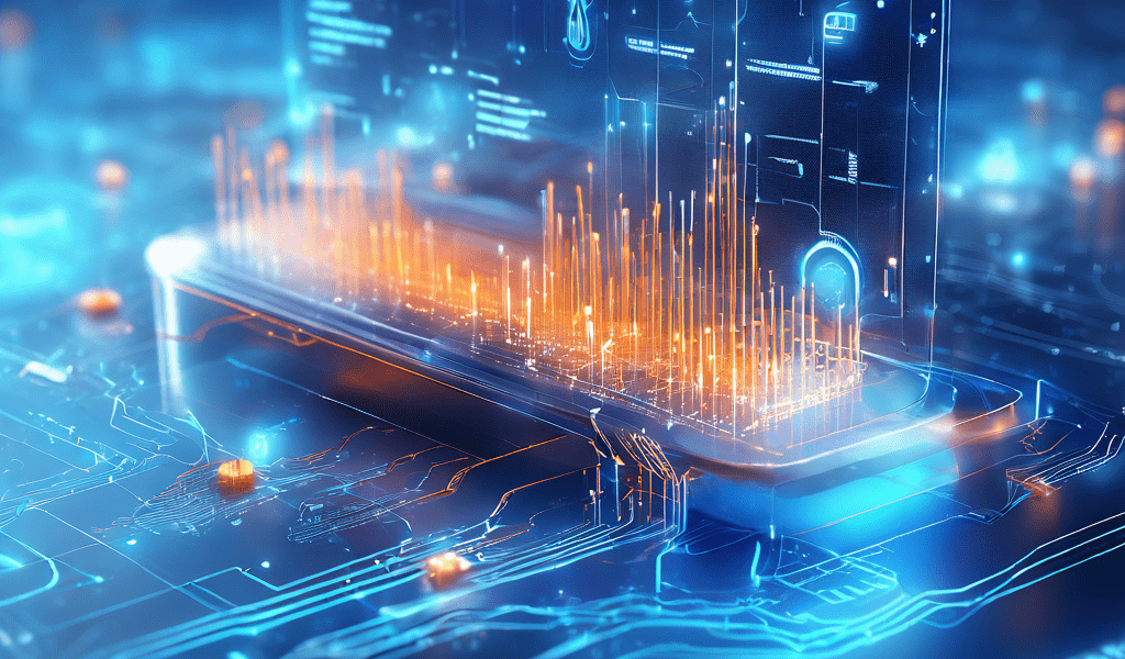 Futuristic digital interface with layered glow and secure data paths representing online platform threads that share verified...
